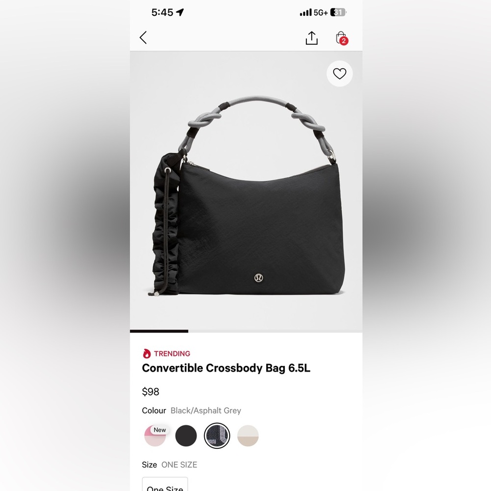 Lululemon Convertible Crossbody-  Black - Picture 2 of 11